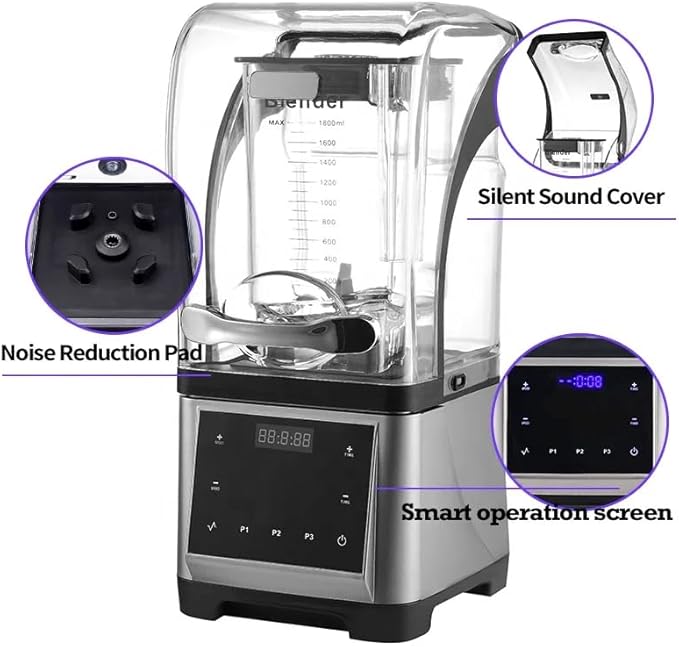 Heavy-Duty 1800W professional Blender Mixer Multi-speed and function Juicer, Food Processor & Smoothie Maker with Leak-Proof 1.8 litters Jar, Stainless-Steel Blades, Touch Control, Long life