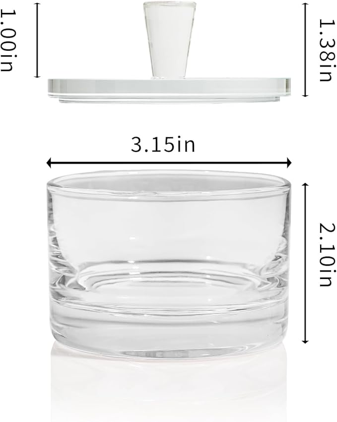 Clear Salt Cellar with Lid, 7oz Crystal Glass Salt Box Salt and Pepper bowls, Salt Container Holder for Kitchen, Storage Container for Candies, Coffee, Sugar