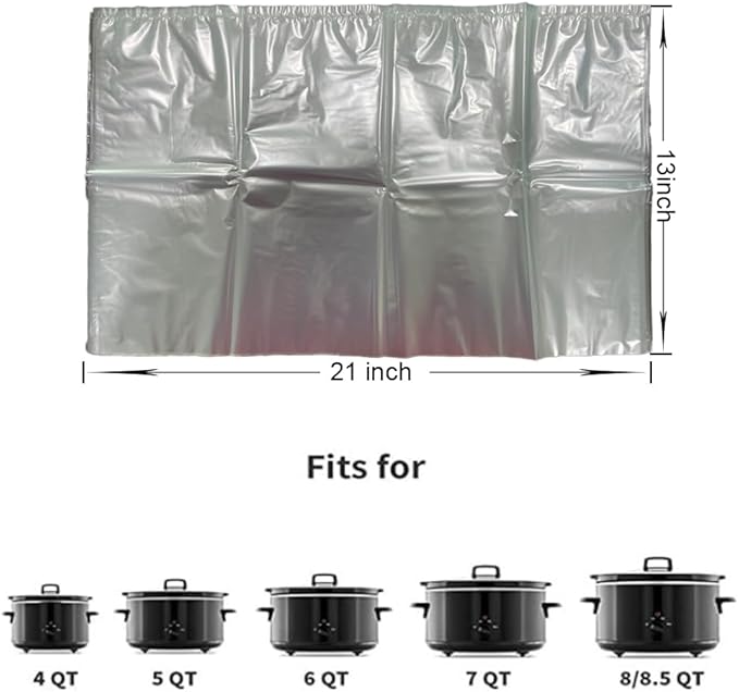 Slow Cooker Liner,Disposable Cooking Bags Large Size Fitted liners for electric slow cookers Fits 3-8 Quarts 13×21 Inch Suitable for Oval & Round Pots (20)