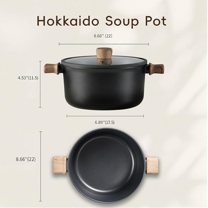 CAROTE Nonstick Soup Pot With Lid, 4.8Qt Non Stick StockPot Large Cooking Pot with Lid, Titanium - containing Soup Pot, Induction Compatible, PFOA/PFOS Free
