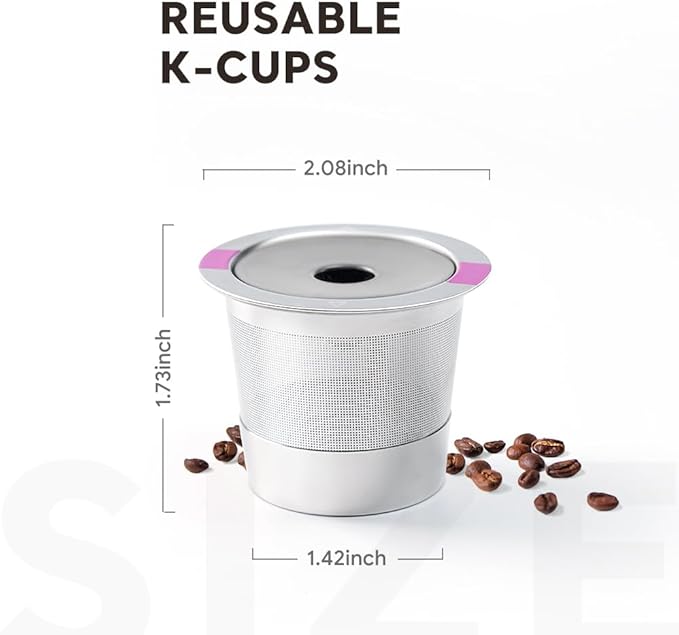 4 Pack Stianless Steel Reusable K Cup Coffee Pods Compatible for K eurig 1.0 & 2.0 Coffee Maker Refillable K-eurig Coffee Filter
