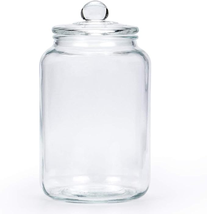 MDLUU Glass Jar with Airtight Lid, 3L/101oz Glass Canister, Pantry Storage Container, Large Apothecary Jar for Candy, Cookie, Flour, Brown Sugar