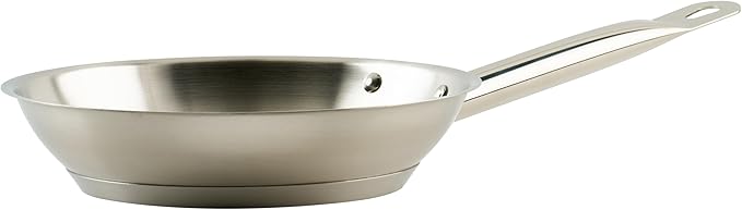 Winco Commercial-Grade Stainless Steel Fry Pan, Natural Finish, 8"
