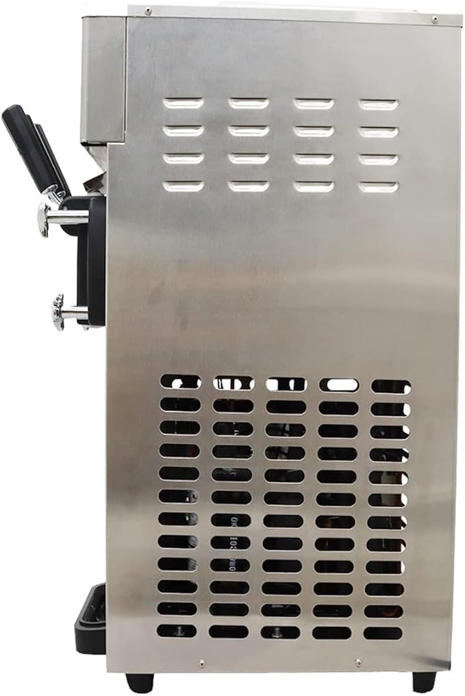 Commercial Soft Serve Ice Cream Machine 3 Flavor Ice Cream Maker Sorbet Frozen Yogurt Gelato LED Display Desktop Type 1200W 110V