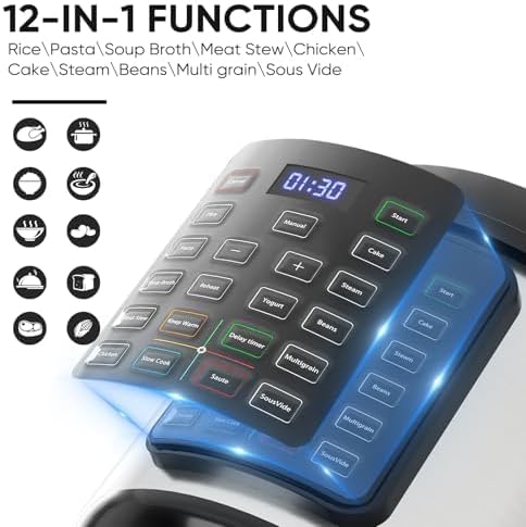 DUMOS 16-in-1 Electric Pressure Cooker 8 QT Stainless Steel Multi Cooker Electric for Pressure, Rice, Steamer, Yogurt Maker, Slow Cook, Sliver