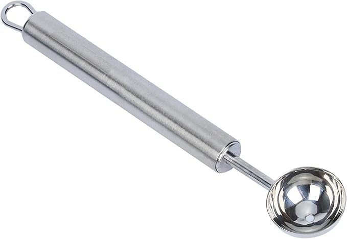 Restaurantware-German Standard 5.9 Inch Melon Ballers, 24 Dishwashable Melon Scoopers - Ergonomic Handle, Creates Smooth Round Balls, Stainless Steel Fruit Scooper, For Watermelon, Cantaloupe