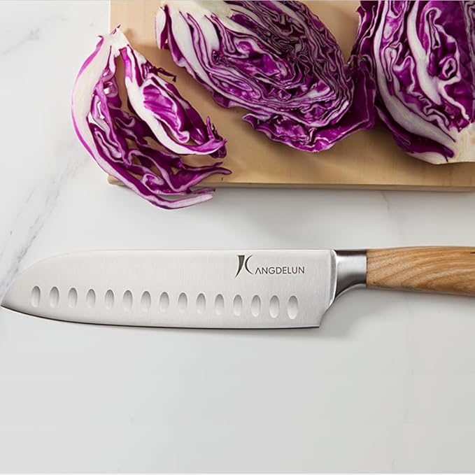 Natura Series 4 PCS Chef Knife Set with Gift Box, Ultra Sharp Kitchen Knives with Natural Wooden Handles