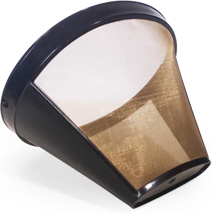 2Pcs Reusable Coffee Filter Basket, No.4 Cone Coffee Maker Filters, for Ninja and Cuisinart Coffee Maker Machines Brewers Filter Replacement