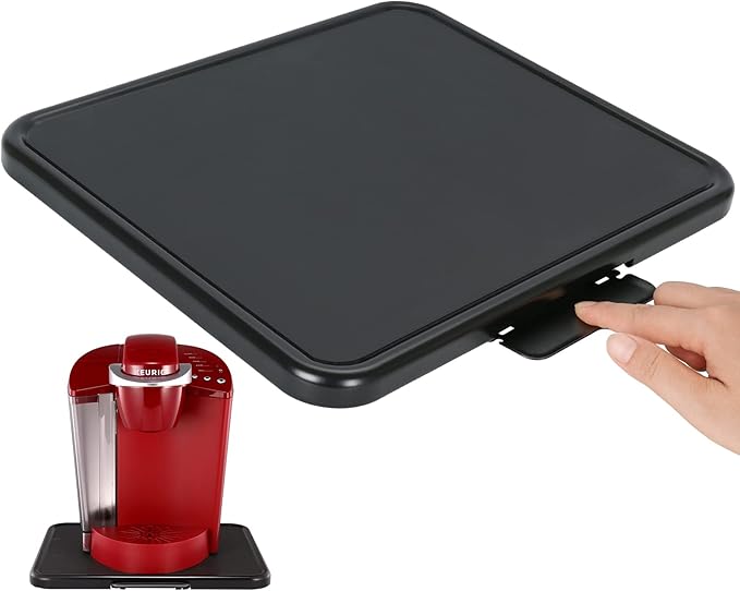 Kitchen Caddy Sliding Tray, Appliance Coffee Maker Slider Large Rolling Tray Under Cabinet Countertop Storage Moving Sliders for Stand Mixer Air Fryer Toaster Blender with Wheels -13.8'' W × 11.7''D