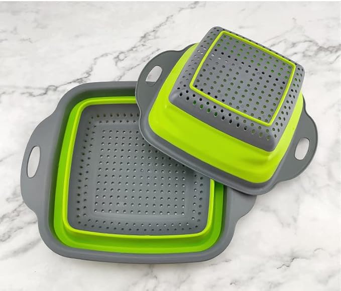 Collapsible over sink Colander Combo Pack 15.55 x 10.2 x 1.7