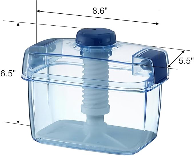 Instant Pickle Maker Vegetable Press Tsukemono Container Rectangle Made in Japan BPA Free (Blue 2.2L)