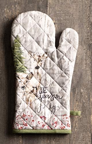 Maison d' Hermine Oven Gloves 100% Cotton Oven Mitt 7" x 13" with Loop Heat Resistant, BBQ, Cooking Gloves, Baking, Grilling, Kitchen, Handling Hot Pans (Pack of 1, Mountain Life)
