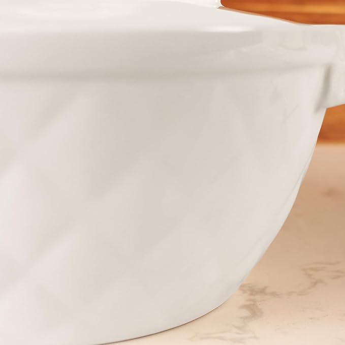 Oval Casserole Dish 1.2 Qt, French Onion Soup Ceramic Bakeware with Lids, Ceramic Cocotte, Baking Dish with Lids and Handles, Microwave, Dishwasher, Oven Safe