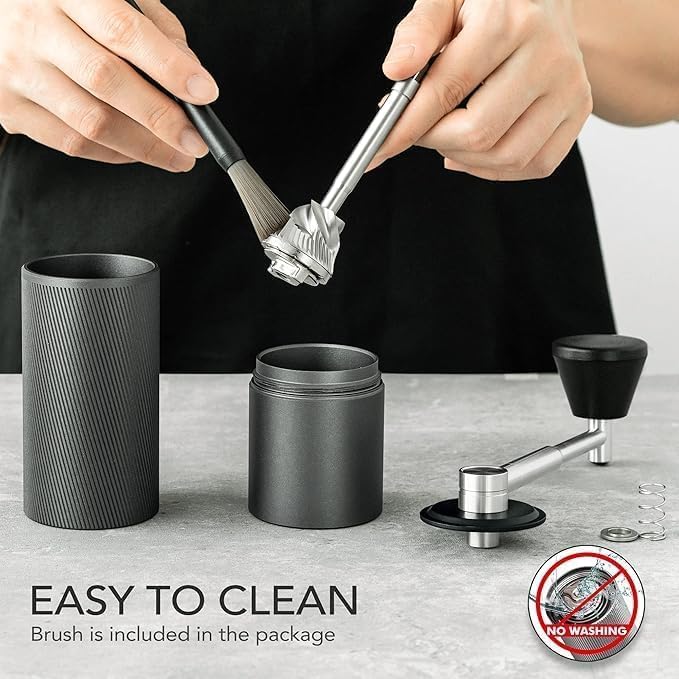 TIMEMORE Chestnut C2 Fold Manual Coffee Grinder with Stainless Steel Conical Burr, Adjustable Setting for Espresso/Pour Over/French Press, Capacity 25g Compact Foldable Hand Mill for Camping Travel