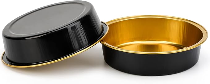 Beasea 20 Pack Cheesecake Pan with Lids, 8 Oz 4 Inch Round Foil Tart Tins Muffin Container with Lids Mini Pie Pans Mini Cake Pan Disposable Tart Pans For Pizza Pie Tart Quiche