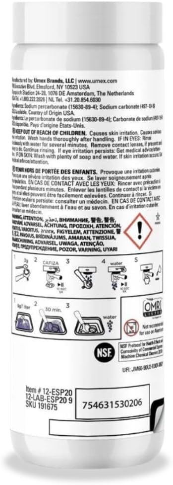 Urnex Espresso Machine Cleaning Powder - 566 grams - Cafiza Professional Espresso Machine Cleaner