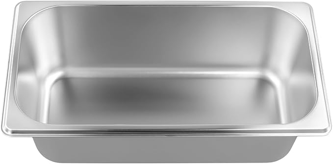 HOIGON 4 Pack 1/3 Size Steam Table Pans with Lids, 4 Inch Deep Stainless Steel Hotel Pans for Buffet, Restaurants, Catering