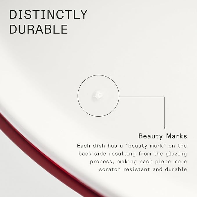 Made In Cookware - Set of 4 - Entrée Bowls - White With Navy Rim - Porcelain - Crafted in England