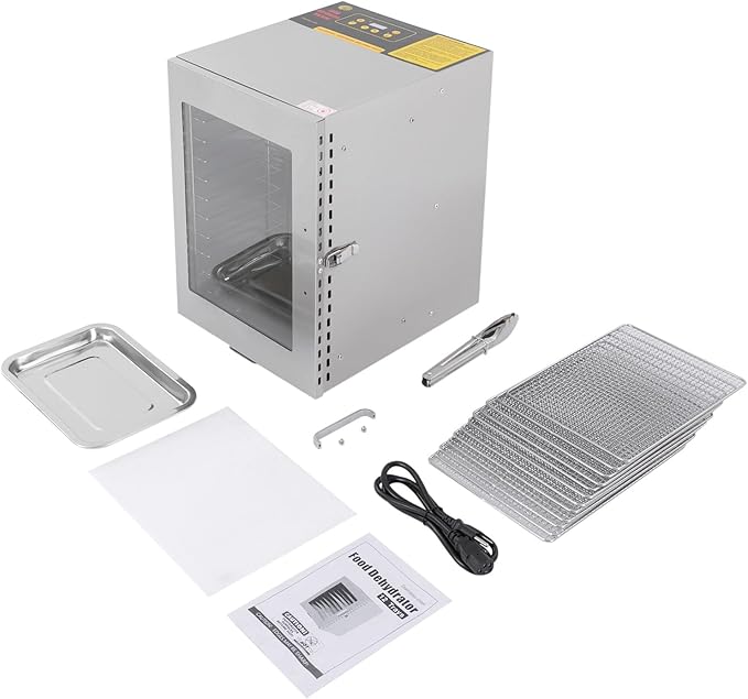 Commercial Food Dehydrator Machine, 1000W Electric Dehydrator Machine with 12 Trays, Stainless Steel Dehydrater Biltong Maker for Herbs, Veggies, Fruits, Meat, Yogurt & Dog Treats
