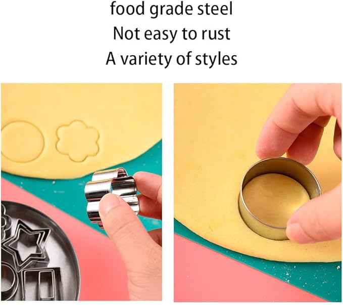 24 Piece Stainless Steel Cookie Moulds, Cookie Moulds Cookie Pastry Knife Set