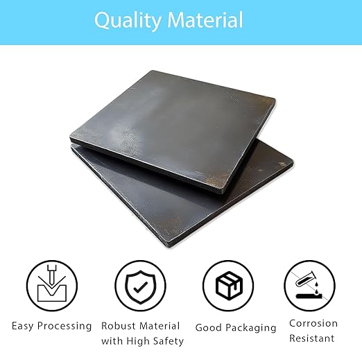Steel Plate 4" x 4" x 1/4" - 4PCS A36 Hot Rolled Metal Steel 1/4 inch Plate Flat Steels Weldable Base Sheet for Oven Baking Metal Stock Welding