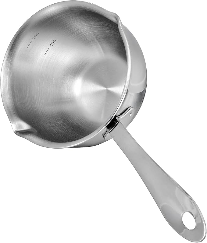 6.76 Oz Mini Butter Warmer Stainless Steel Small Melting Pot For Stove Top 0.2 Quart