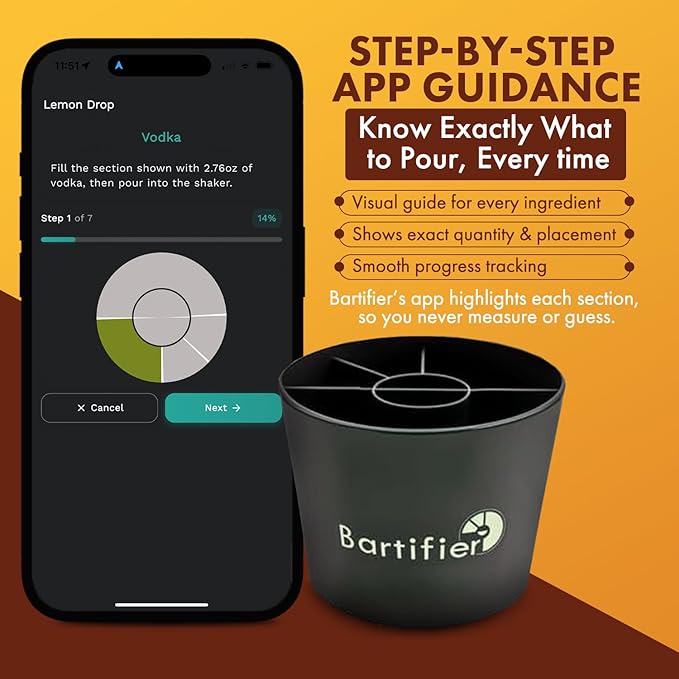 Smart Cocktail Maker – App-Connected Drink Mixer for Effortless Drinks – Craft Hundreds of Cocktails & Mocktails – Home Cocktail Machine for Parties, Gatherings, or Solo Nights