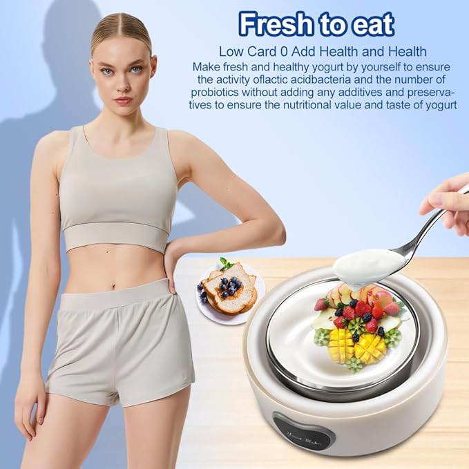 Abnaok 36 Hour Yogurt Maker,1.2L Automatic Digital Yoghurt Maker Machine,Lcd Display with Constant Temperature,Multi-Function Probiotic Yogurt Maker