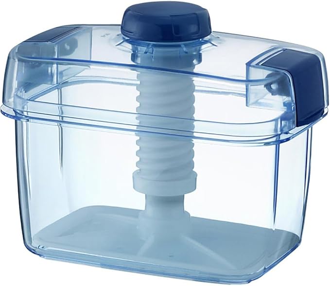 Instant Pickle Maker Vegetable Press Tsukemono Container Rectangle Made in Japan BPA Free (Blue 2.2L)