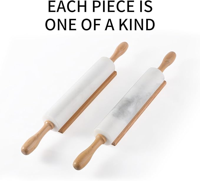 Koville Marble Rolling Pin, Non-Stick African Stone Polished Dough Roller, Pasta, Dumpling, Ravioli, Fondant, Pie Crust, Kitchen Baking Pastry Tools(Namib Fantasy)