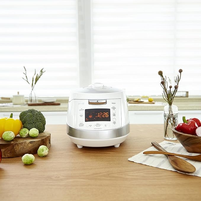 CUCKOO CRP-HS0657FW 6-Cup (Uncooked) / 12-Cup (Cooked) Induction Heating Pressure Rice Cooker with Nonstick Inner Pot, 16 Menu Modes, Safe Steam Release, Korean Voice Guide, Auto Clean (White/Silver)
