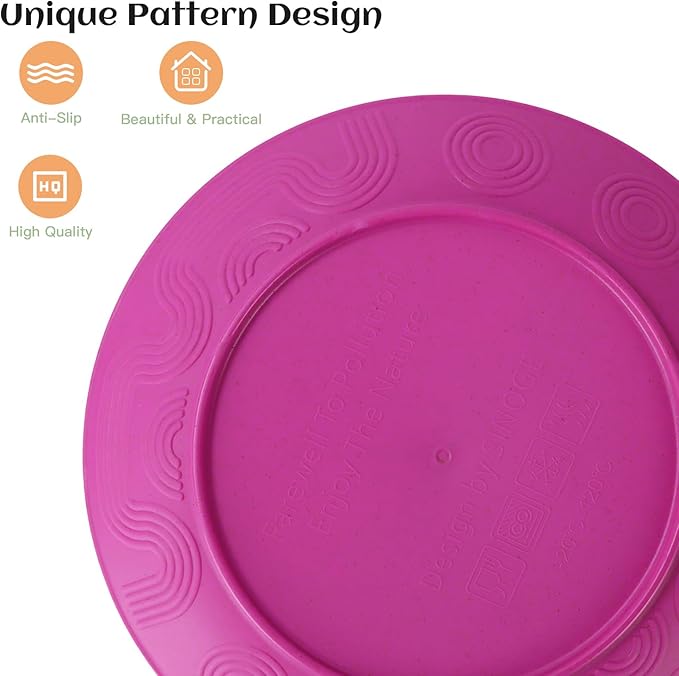 Homienly 40-Piece Kitchen Plastic Wheat Straw Dinnerware Set, Dish Set for 8, Dinner Plates, Dessert Plate, Cereal Bowls, Cups, Appetizer Plates,Unbreakable Plastic Outdoor Camping Dishes,Pink