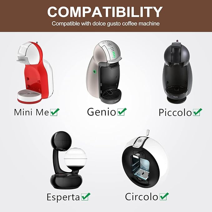 KEEPOW Reusable Coffee Capsules Compatible with Nescafe Dolce Gusto Machine, Refillable Coffee Pods 6 Pack (2 * Black + 2 * Brown + 2 * Purple)