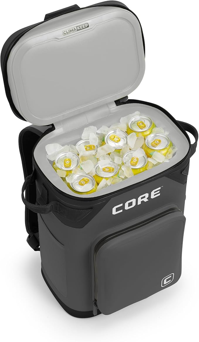 CORE Magnetic Leak Proof Soft Cooler with Waterproof Zipper | Insulated Bag Portable Ice Chest Box | Best Soft Cooler for Food & Beverages for Tailgating, Car Camping, Travel, and Family Beach Picnics