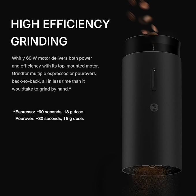 TIMEMORE Electric Coffee Grinder Portable - Adjustable Burr Grinder with 30 Precise Settings, Auto Stop & Clog Protection for Espresso, Pour-Over, French Press Moka,for Home Outdoor Use(Black)