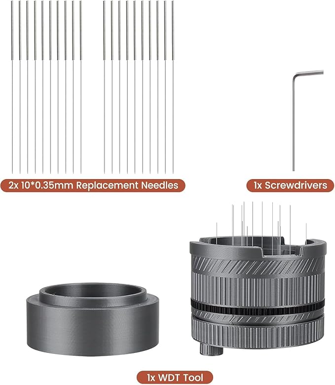 Professional Espresso WDT Tool with Gear-Spin Design – Adjustable 15-Needle Distributor for Breville BES870/878/879/880 54mm Portafilters | Includes 10 Extra Needles, Universal Locking Base
