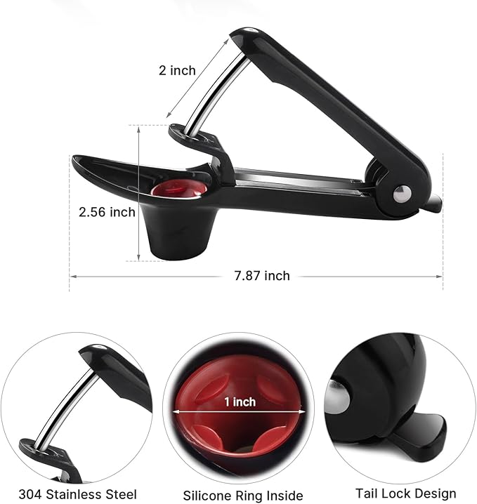 Cherry Pitter Tool Pit Remover, Olive Pitter Tool, Cherry Seed Remover, Stainless Steel Lock Design Fruit Pitters, Portable Cherries Corer for Making Cherry Jam