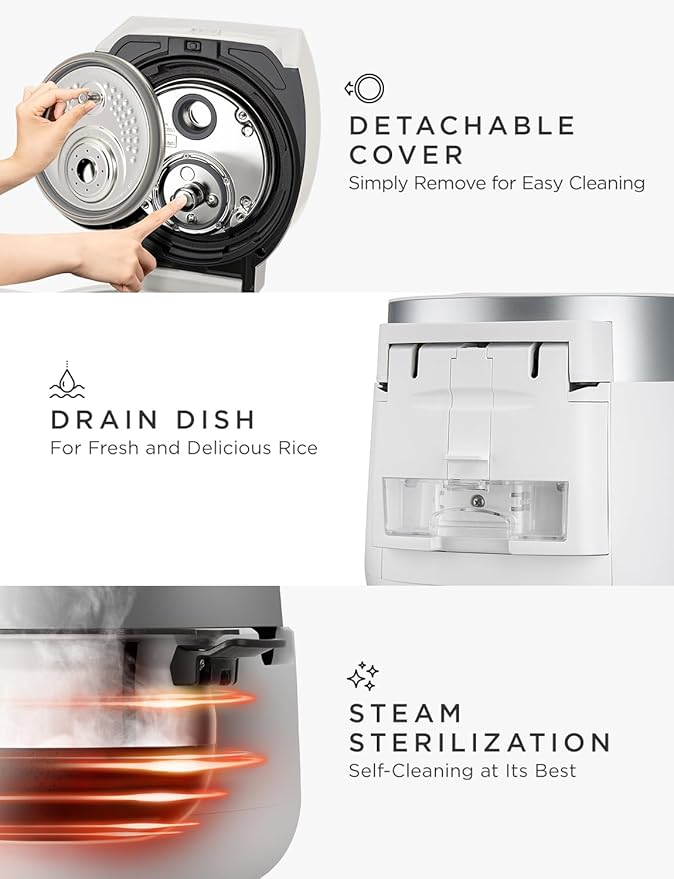 CUCKOO 6-Cup Uncooked / 12-Cup Cooked Induction Heating Twin Pressure Rice Cooker, 16 Menu Modes, Multi-Language Voice Guide, Versatile Grain Multi-Cooker & Pressure Cooker (CRP-LHTR0609FW)