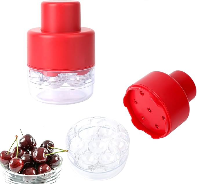 Cherry Pitter Portable Cherry Core Remover with 7 Individual Holes,Easy to Use,Multi-Function Cherries Stoner Seed Remover Tool for Making Cherry Jam
