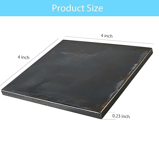 Steel Plate 4" x 4" x 1/4" - 4PCS A36 Hot Rolled Metal Steel 1/4 inch Plate Flat Steels Weldable Base Sheet for Oven Baking Metal Stock Welding