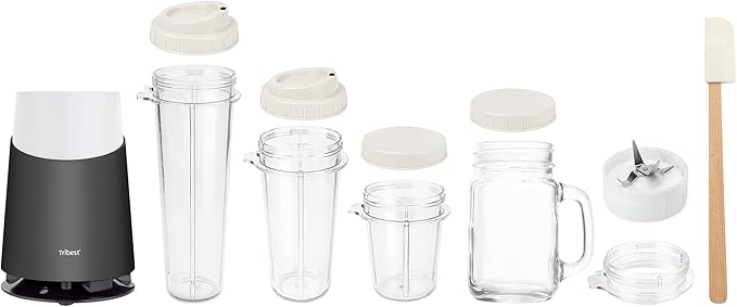 Tribest II Ready Personal Blender with Mason Jar Mug, One-Size, Gray