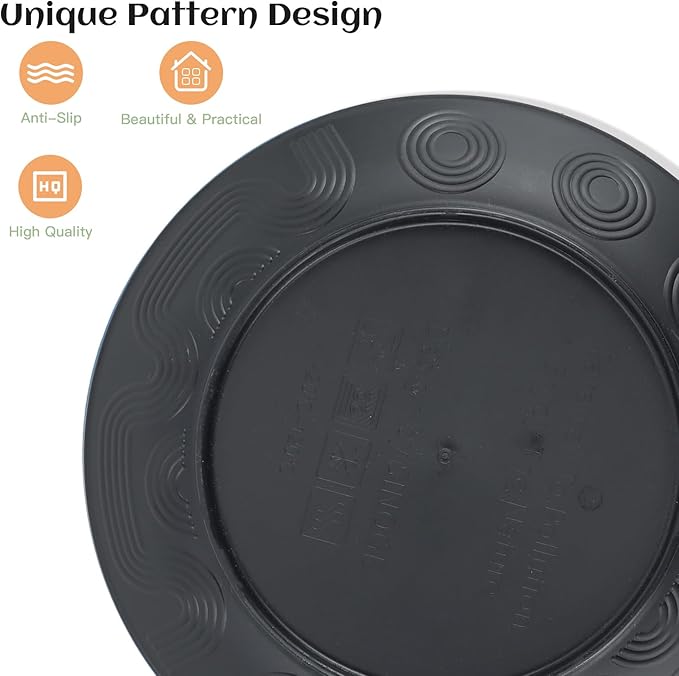 Homienly Wheat Straw Dinnerware Set,40-Piece Dish Set for 8, Dinner Plates, Dessert Plate, Cereal Bowls, Cups, Appetizer Plates,Reusable Dinner Plates Kids Plates and Bowls Sets,Black