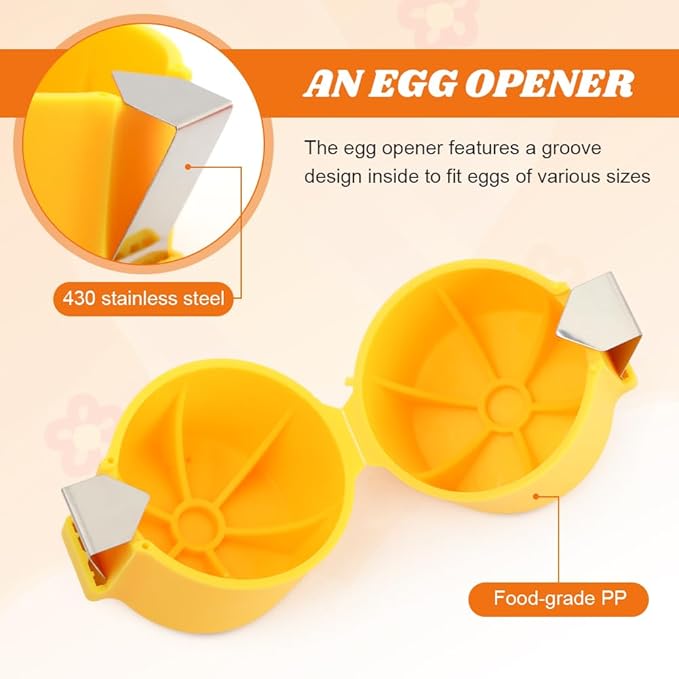 3Pcs Egg Shell Opener, New Egg Tool for Uncooked Eggs, Egg Shell Opener Topper Cutter, Handheld Eggshell Breaker and Egg Separator for Eggs Kitchen Gadgets Egg Cracker Tool 