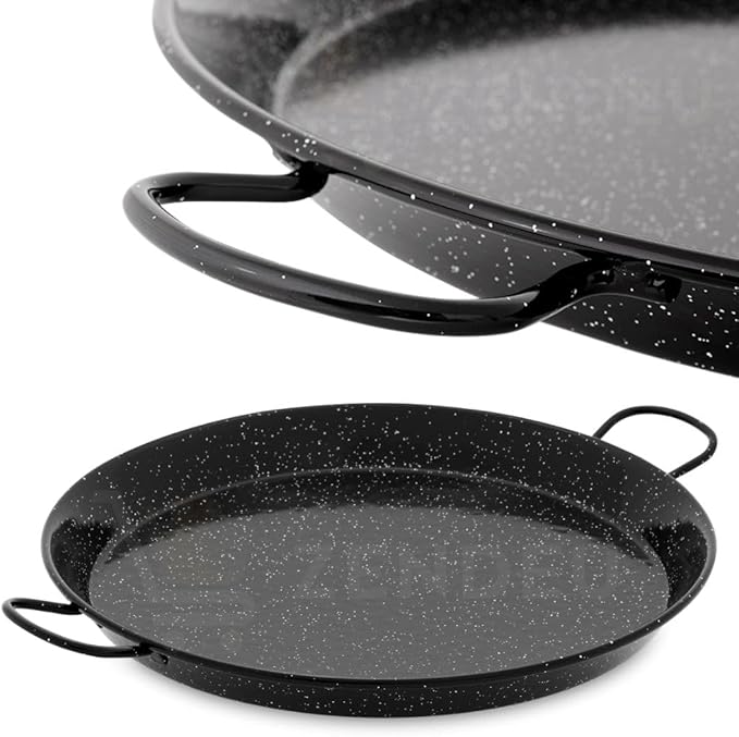 Enameled Paella Pan (Carbon Steel, 15 in - 38 cm (8 Servings))