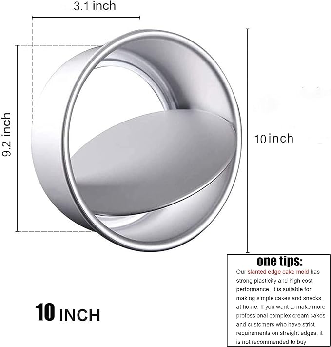 EXGOX 2 Pack 10-Inch Non-Stick Deep Aluminum Round Cake Pan With Removable Bottom For Wedding/Birthday/Christmas Cake Baking Round Cake Tin Set With Loose Base