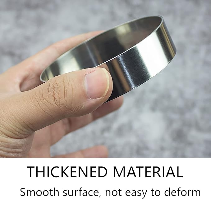 Stainless Steel Omelet Ring - 2pcs 8' Nonstick Cooking Rings for Pancake, Omelette, Sandwich (Large)