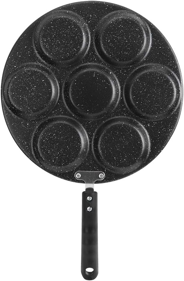 LAVEN Egg Frying Pan, 7-Grid Multi Egg Cooking Pan, Non Sticking Plett Pan for Restaurant, Hotel Household Kitchen Use