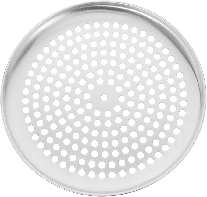 Yardwe Perforated Pizza Baking Tray 10-Inch Stainless Steel Pizza Pan with Holes Ideal for Home Oven and Restaurant Use