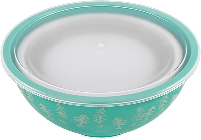 Camco Nesting Bowl Set with Lids - Features Life is Better at The Campsite Design - Camping Dishware Set Includes 4 Durable Melamine Bowls with 4 Plastic Lids - Camping Kitchen Essentials(53451)