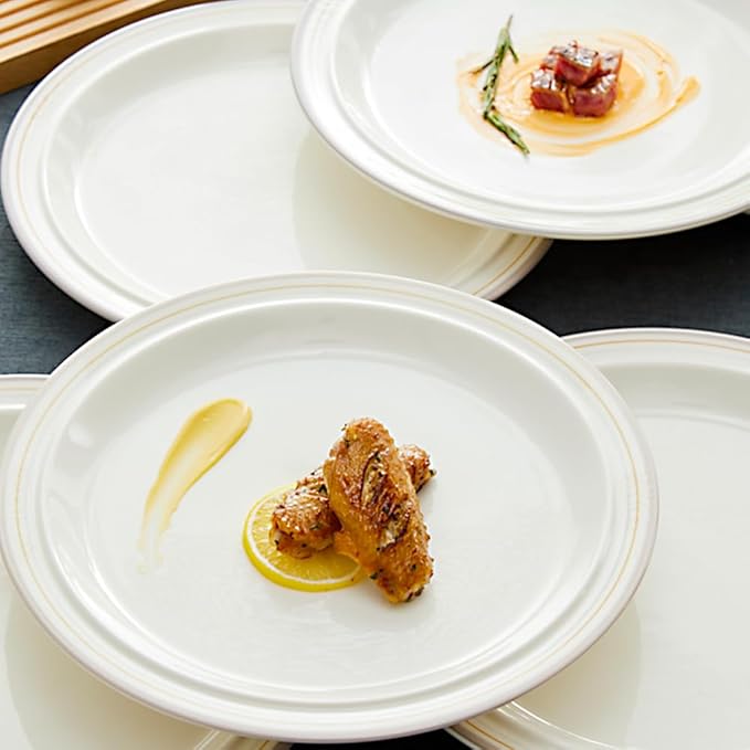 10.5-inch Porcelain Dinner Plate Set of 6 - Microwave, Oven and Dishwasher Safe, Scratch Resistant. (Cozy Gray)